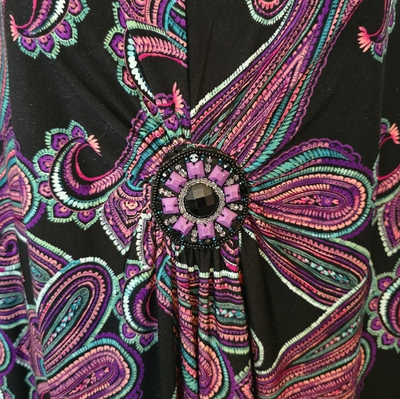 Catherines | 2X | Embellished Flutter Sleeve Maxi Dress - Picture 4 of 6